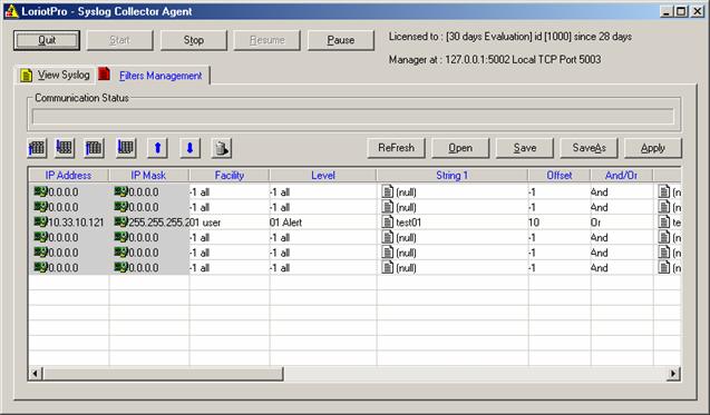 syslog filters